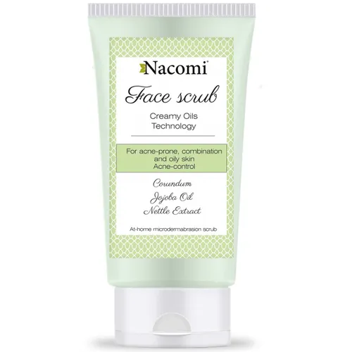 Nacomi Domowa Mikrodermabrazja, Naturalny peeling przeciwtrądzikowy z korundem i olejem rycynowym