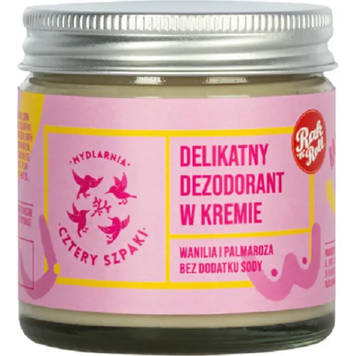 Mydlarnia Cztery Szpaki Delikatny dezodorant w kremie `Wanilia i palmaroza`
