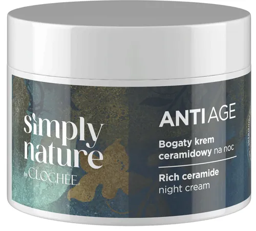 Clochee Simply Nature, Bogaty krem ceramidowy na noc Anti-Age