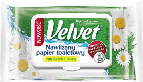 Velvet Rumianek i aloes, Nawilżany papier toaletowy - 3
