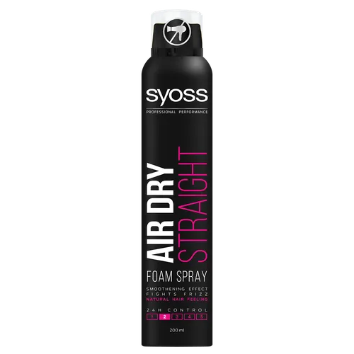 Syoss Air Dry Straight, Foam Spray (Pianka do układania włosów prostych)