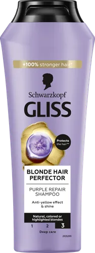 Schwarzkopf Gliss Blonde Hair Perfector, Purple Repair Shampoo (Fioletowy szampon do włosów blond) - 1
