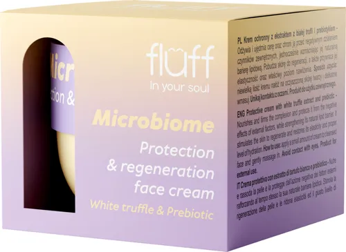Fluff Microbiome, Protection & Regeneration Face Cream (Krem ochronny z ekstraktem z białej trufli i prebiotykiem)