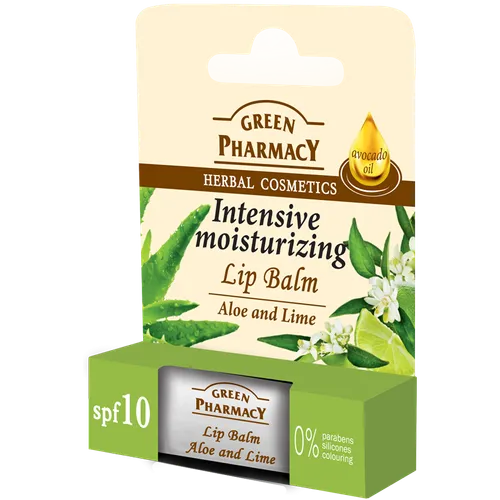 Green Pharmacy Nawilżający Balsam do ust SPF 10 `Aloes i limonka` - 2