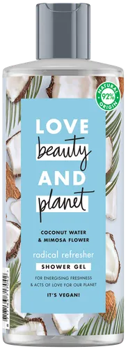 Love Beauty and Planet Radical Refresher, Coconut Water & Mimosa Flower Shower Gel (Pobudzający żel pod prysznic z wodą kokosową i kwiatem mimozy) - 1