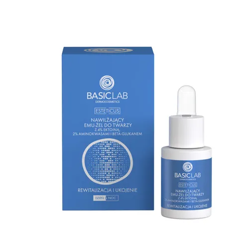 BasicLab Dermocosmetics Nawilżający emu-żel do twarzy z 4% ektoiną, aminokwasami i beta-glukanem `Rewitalizacja i ukojenie` - 2