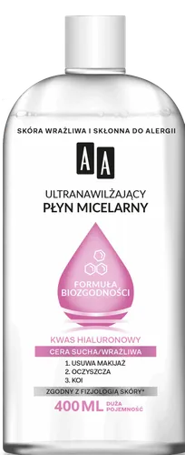 AA Formuła Biozgodności, Ultranawilżający płyn micelarny cera sucha i wrażliwa