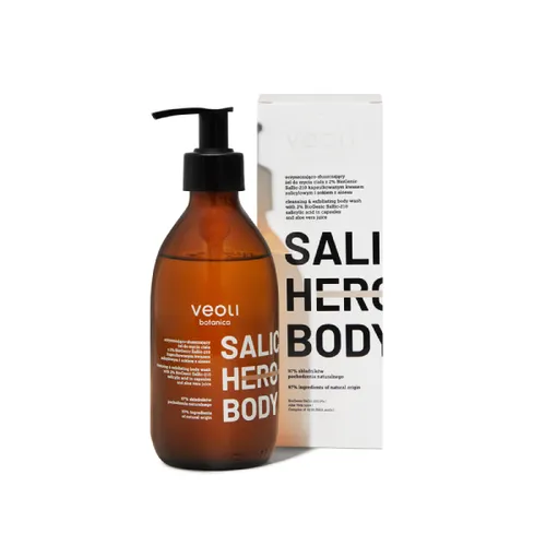 Veoli Botanica Salic Hero Body, Oczyszczająco-złuszczający żel do mycia ciała z 2% kwasem salicylowym i sokiem z aloesu