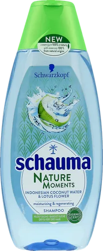 Schauma Nature Moments, Indonesian Coconut Water & Lotus Flower, Shampoo (Szampon nawilżająco- regenerujący do włosów suchych i bardzo suchych)