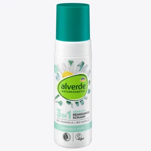 Alverde Reinigungsschaum Sensitiv 3in1 (Oczyszczająca pianka do skóry wrażliwej 3w1) - 1