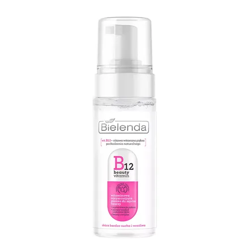 Bielenda B12 Beauty Vitamin, Witaminowa oczyszczająca pianka do mycia twarzy
