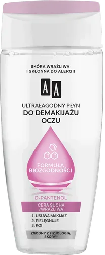 AA Formuła Biozgodności, Ultrałagodny płyn do demakijażu oczu cera sucha i wrażliwa