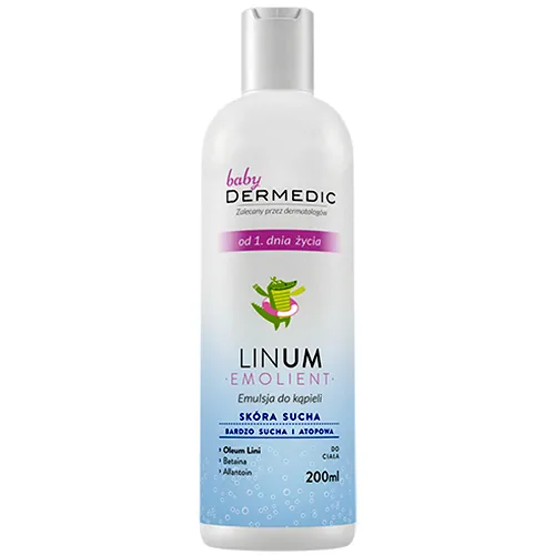 Dermedic Baby, Linum Emolient, Emulsja do kąpieli emoliacyjnych od 1. dnia życia
