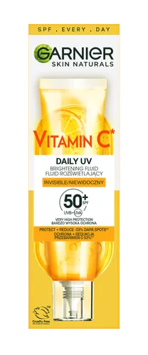 Garnier Skin Naturals, Vitamin C, Invisible Daily UV Brightening Fluid SPF 50+ (Niewidoczny fluid rozświetlający) - 1