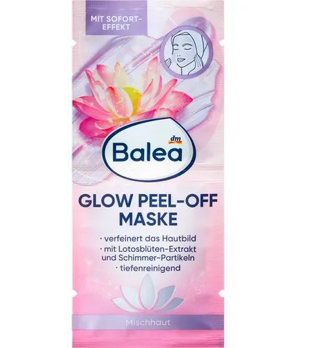 Balea Glow Peel- Off Mask (Rozświetlająca maska do twarzy peel-off)