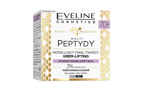 Eveline Cosmetics Eliksir Młodości, Multi Peptydy, Modelujący owal twarzy krem-lifting 70+