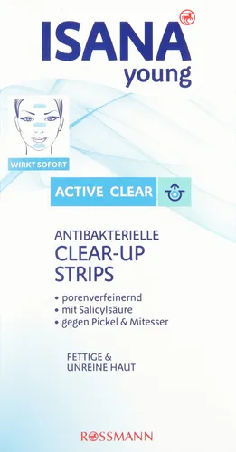 Isana Young, Active Clear Antibakterielle Cear-up Strips (Plastry oczyszczające)