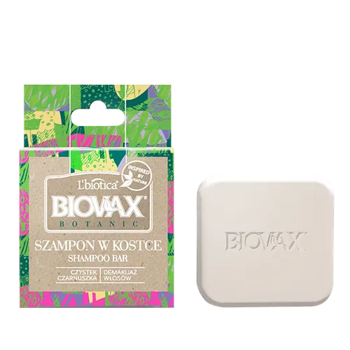 L'biotica Biovax Botanic, Czystek i Czarnuszka, Szampon w kostce