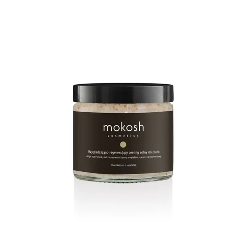 Mokosh Cosmetics Kardamon z Wanilią, Wygładzająco-regenerujący peeling solny do ciała