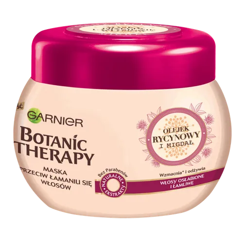 Garnier Botanic Therapy, Olejek Rycynowy & Migdał, Maska do włosów osłabionych i łamliwych