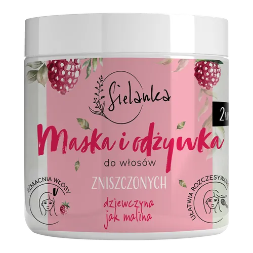 Sielanka Dziewczyna Jak Malina, 2w1 Maska i odżywka do włosów zniszczonych