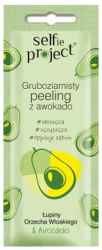 Selfie Project Gruboziarnisty peeling do twarzy z awokado