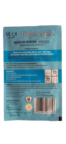 Niuqi Fantasy Mask, Maska na tkaninie nawilżenie `Romantyczny Rekin` - 2