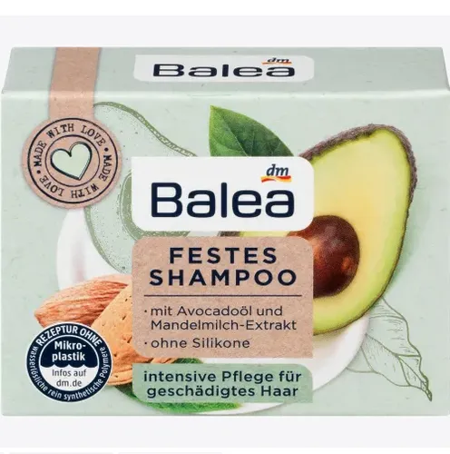 Balea Festes Shampoo mit Avocadool und Mandelmilch-Extrakt (Szampon w kostce z awokado i mlekiem migdałowym)