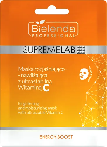 Bielenda Professional SUPREMELAB Energy Boost, Maska rozjaśniająco-nawilżająca z ultrastabilną witaminą C