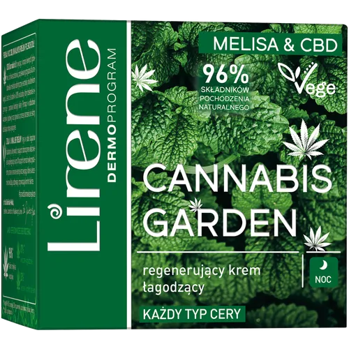 Lirene Dermoprogram Cannabis Garden, Regenerujący krem łagodzący do twarzy na noc