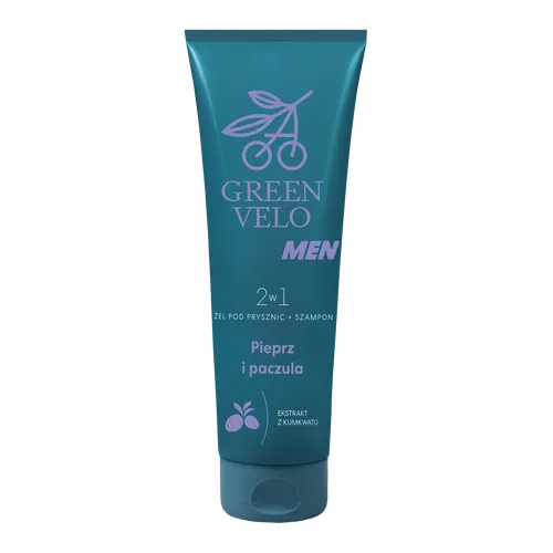 Green Velo Pieprz i paczula, Regenerujący żel pod prysznic + szampon dla mężczyzn 2w1