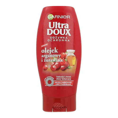Garnier Ultra Doux, Après-shampooing Huile d'Argan et de Cranberry (Odżywka do włosów farbowanych `Żurawina i olejek arganowy`)