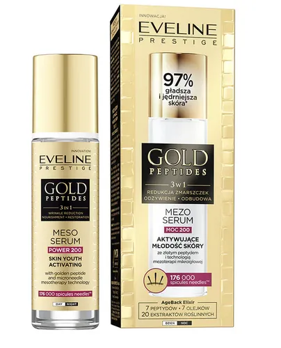 Eveline Cosmetics Gold Peptides, 3w1 Mezo-serum aktywujące młodość skóry Moc 200