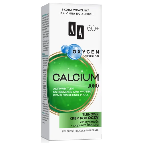 AA Oxygen Infusion, Calcium Jono 60 +, Tlenowy krem pod oczy