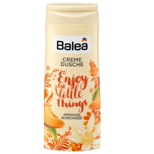 Balea Enjoy the Little Things, Aprikose & Orchidee Creme Dusche (Kremowy żel pod prysznic `Morela i orchidea`)