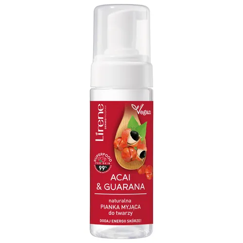 Lirene Dermoprogram Superfood Acai & Guarana, Naturalna pianka do mycia twarzy