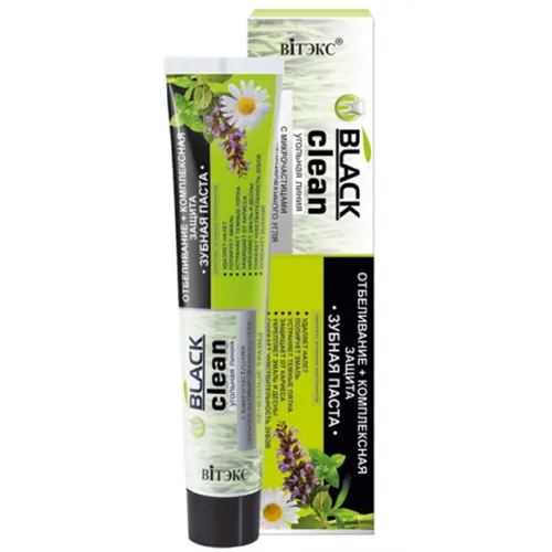 B & V Belita & Vitex Black Clean, Pasta do zębów z ziołami i mikrocząsteczkami aktywnego węgla