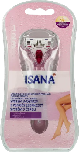 Isana Pace 3 Lady, Maszynka do golenia dla kobiet 3 - ostrzowa z wymniennym wkładem