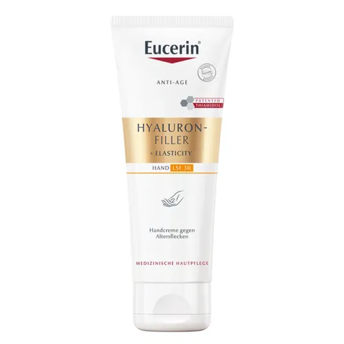 Eucerin Hyaluron-Filler + Elasticity, Krem do rąk przeciw przebarwieniom z tiamidolem i SPF 30