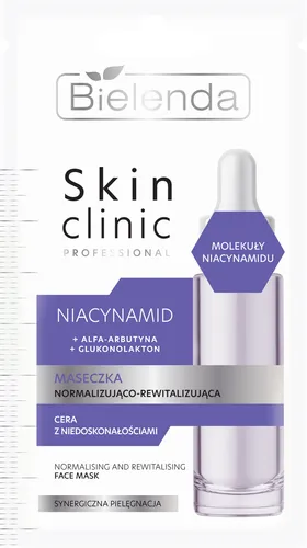 Bielenda Skin Clinic Professional, Maseczka normalizująco-rewitalizująca `Niacynamid + alfa-arbutyna + glukonolakton`