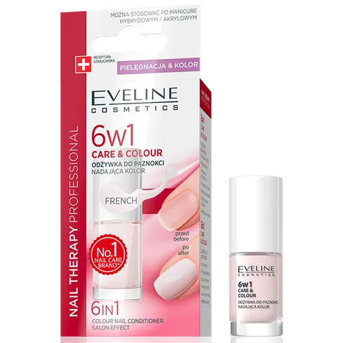 Eveline Cosmetics Nail Therapy Professional, Odżywka do paznokci nadająca kolor 6 w 1 - 1