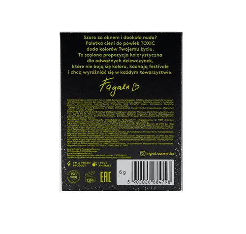 Ingrid Cosmetics Ingrid x Fagata, Toxic Eyeshadow Palette (Paleta cieni) - 3