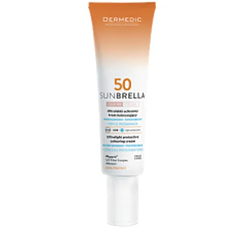 Dermedic Sunbrella, Ultralekki ochronny krem koloryzujący SPF 50