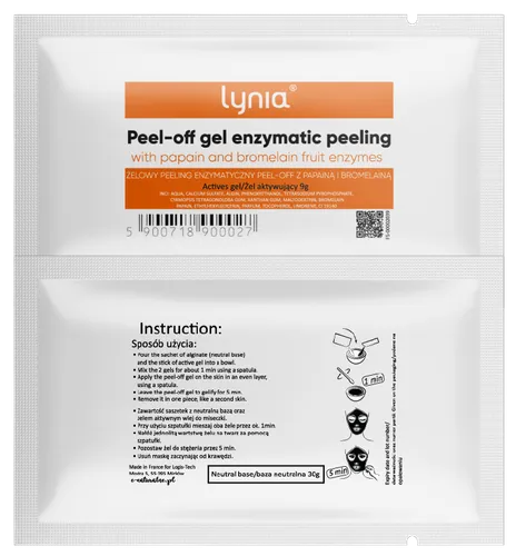 Lynia Peel-Off Gel Enzymatic Peeling with Papain and Bromelain Fruit Enzymes (Peeling enzymatyczny z owoców tropikalnych)