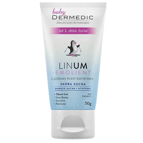 Dermedic Baby, Linum Emolient, Lipidowy krem barierowy od 1. dnia życia