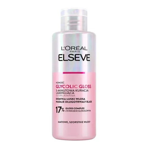 L'Oreal Paris Elseve, Glycolic Gloss, 5-minutowa kuracja laminująca do spłukiwania