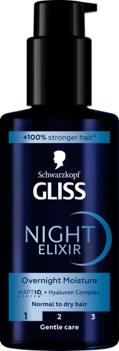Schwarzkopf Gliss Night Elixir, Overnight Moisture for Normal to Dry Hair (Nocna kuracja do włosów normalnych i suchych) - 1