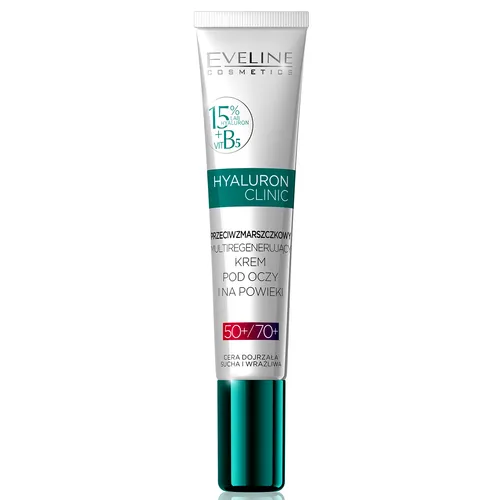 Eveline Cosmetics Hyaluron Clinic, Przeciwzmarszczkowy multiregenerujący krem pod oczy i na powieki 50+/70+