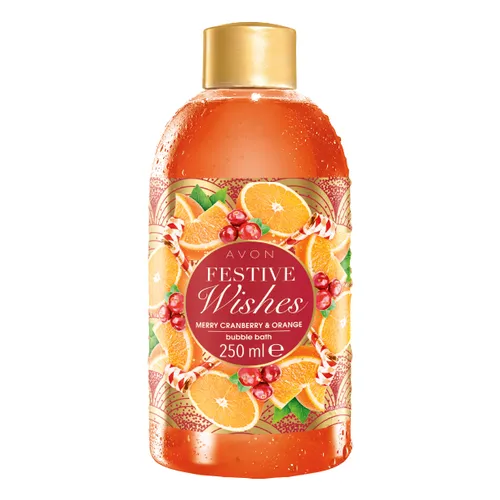 Avon Festive Wishes, Merry Cranberry & Orange Bubble Bath (Płyn do kąpieli `Aromatyczna żurawina i słodka pomarańcza`)
