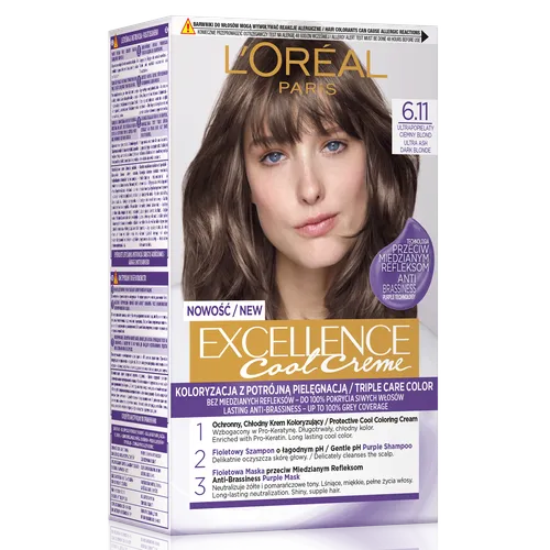 L'Oreal Paris Excellence Cool Creme (Koloryzacja z potrójną pielęgnacją z Technologią Przeciw Miedzianym Refleksom)